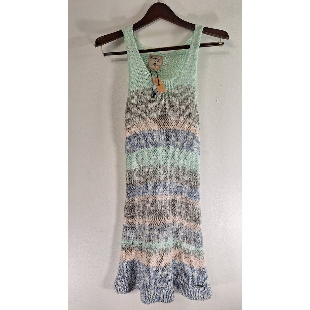 Vtg Rare TRIPLE FIVE SOUL Crochet Tank Dress Women's Sz Med Fairy Coquette Beach